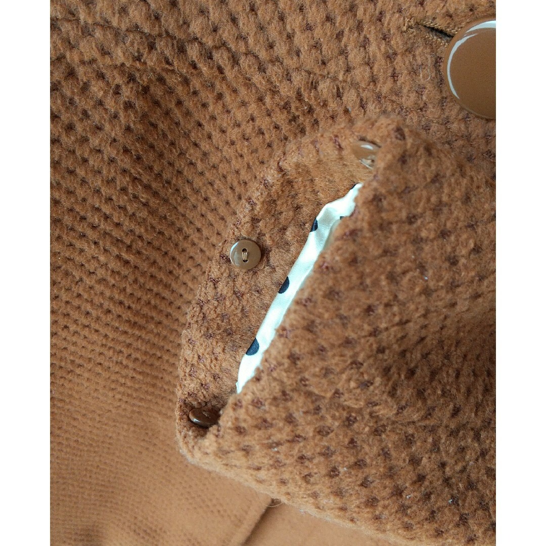 Lサイズ ファー付き Aライン コート ダブル  ロング丈 パンプキン Y2K レディースのジャケット/アウター(ロングコート)の商品写真