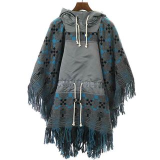 サカイ(sacai)のsacai サカイ 22AW Geometric Jacquard Poncho ジオメトリック ジャガードポンチョ グレー OS 22-02891M(ポンチョ)