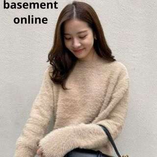 ベースメント(BASEMENT)のbasement online シャギーニット　セーター　クロップド　ベージュ(ニット/セーター)