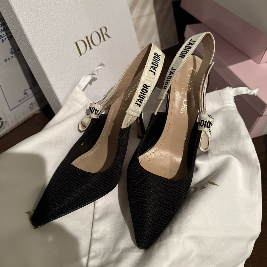 つま先オープントゥ【美品】Dior パンプス ヒール (23.5〜24cm) - www