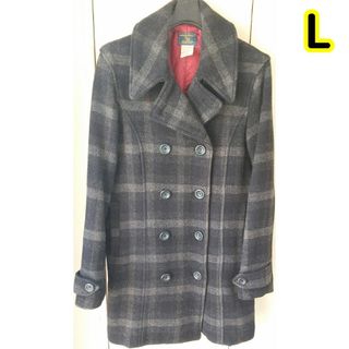 ウールリッチ(WOOLRICH)のLサイズ WOOLRICH ロング丈 Pコート ダブル ウールリッチ チェック(ピーコート)