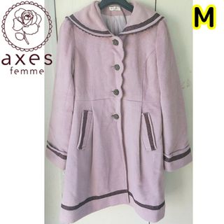 アクシーズファム(axes femme)のMサイズ axes femme セーラー襟 コート ジャケット 薔薇 レース(ロングコート)