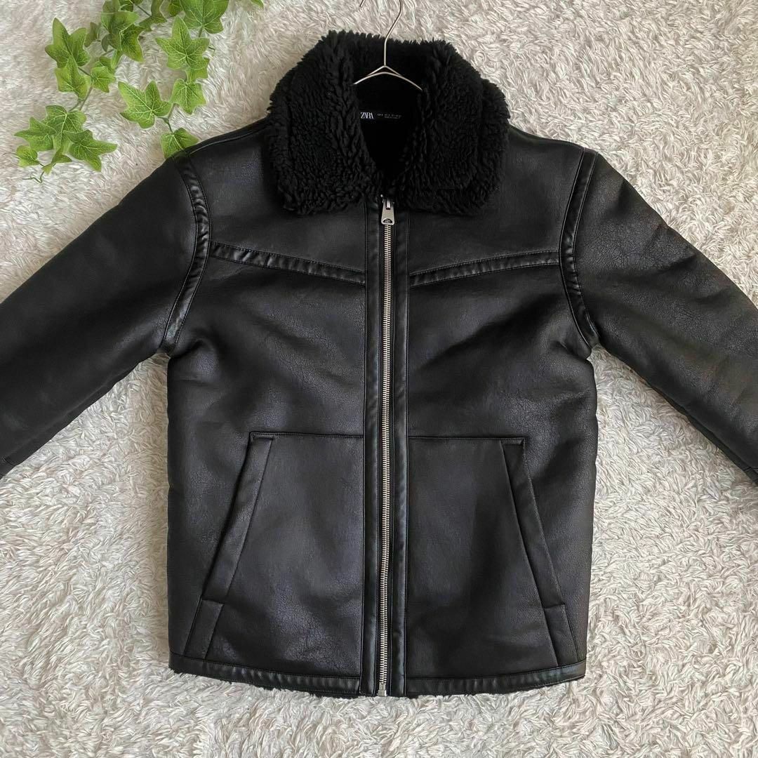kk様専用※【極美品】ザラ ムートンジャケット フェイクレザー B-3-