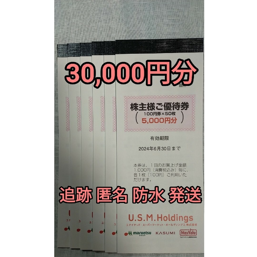 ユナイテッドスーパーマーケット 株主優待券 30000円分 USM