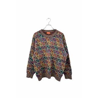 Made in ITALY EXAMPLE BY MISSONI sweater イグザンプルバイミッソーニ セーター ニット グリーン系 パープル系 メリノウール ヴィンテージ 6(ニット/セーター)