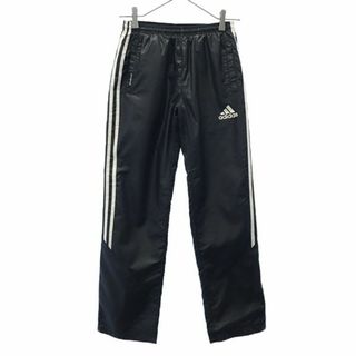 アディダス(adidas)のアディダス ライン ウインドパンツ 150cm ブラック adidas ロゴプリント キッズ 【中古】  【231208】(パンツ/スパッツ)