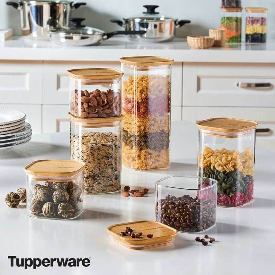 TupperwareBrands(タッパーウェア)のTupperwareバンブークリアストレージセット インテリア/住まい/日用品のキッチン/食器(容器)の商品写真