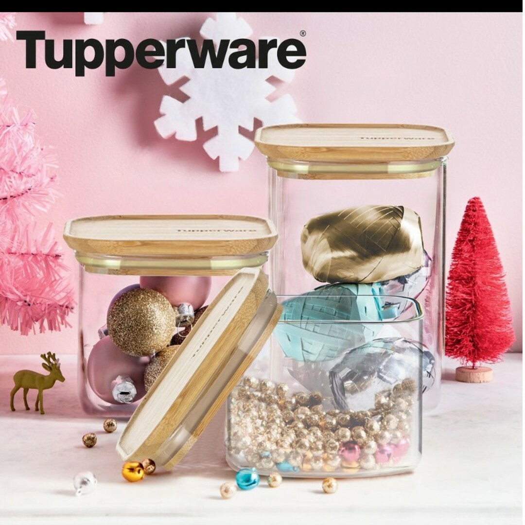 TupperwareBrands(タッパーウェア)のTupperwareバンブークリアストレージセット インテリア/住まい/日用品のキッチン/食器(容器)の商品写真