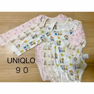 ユニクロ(UNIQLO)のユニクロ　肌着　ロンパース　90cm  女の子　スヌーピー　うさぎ(下着)