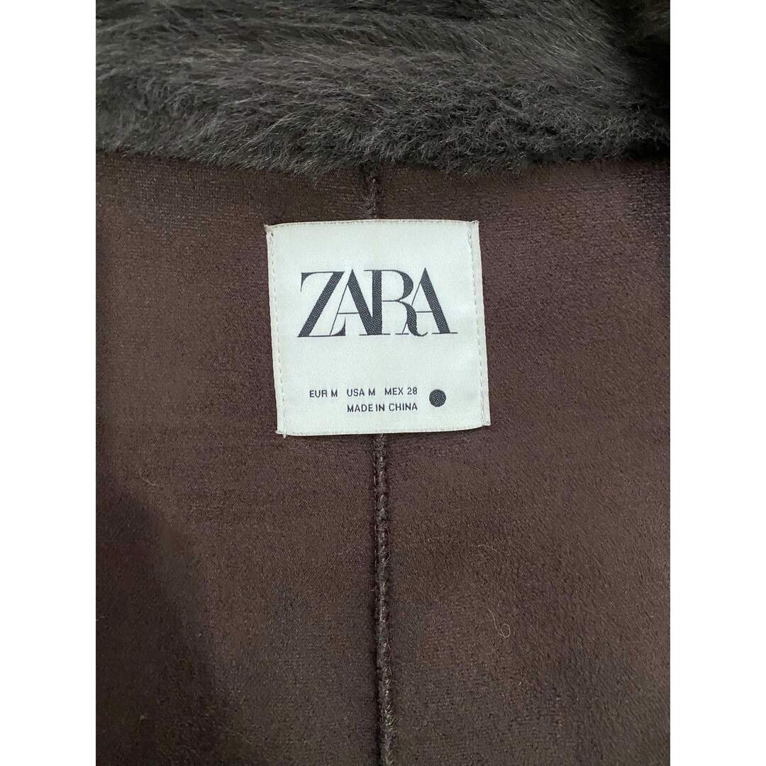 ZARA(ザラ)のZARA エコファー　フェイクファー　ダブル　ロングコート レディースのジャケット/アウター(毛皮/ファーコート)の商品写真