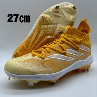 アディダス(adidas)のadidas 野球 スパイク イエロー 黄 金具 27㎝ ミドルカット(シューズ)