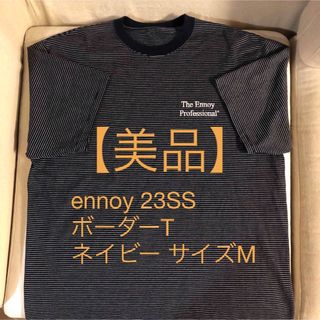 ワンエルディーケーセレクト(1LDK SELECT)の【美品】ennoy エンノイ 23SS ボーダーT ネイビー サイズM(Tシャツ/カットソー(半袖/袖なし))