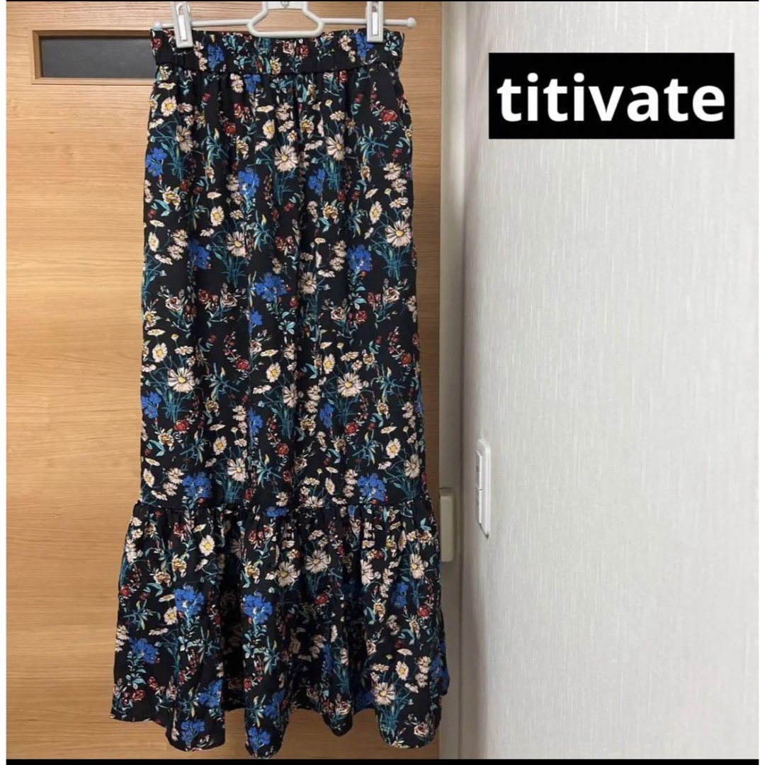 titivate(ティティベイト)のtitivate 花柄ロングスカート ペプラム　可愛い　春夏 レディースのスカート(ロングスカート)の商品写真