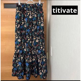 ティティベイト(titivate)のtitivate 花柄ロングスカート ペプラム　可愛い　春夏(ロングスカート)