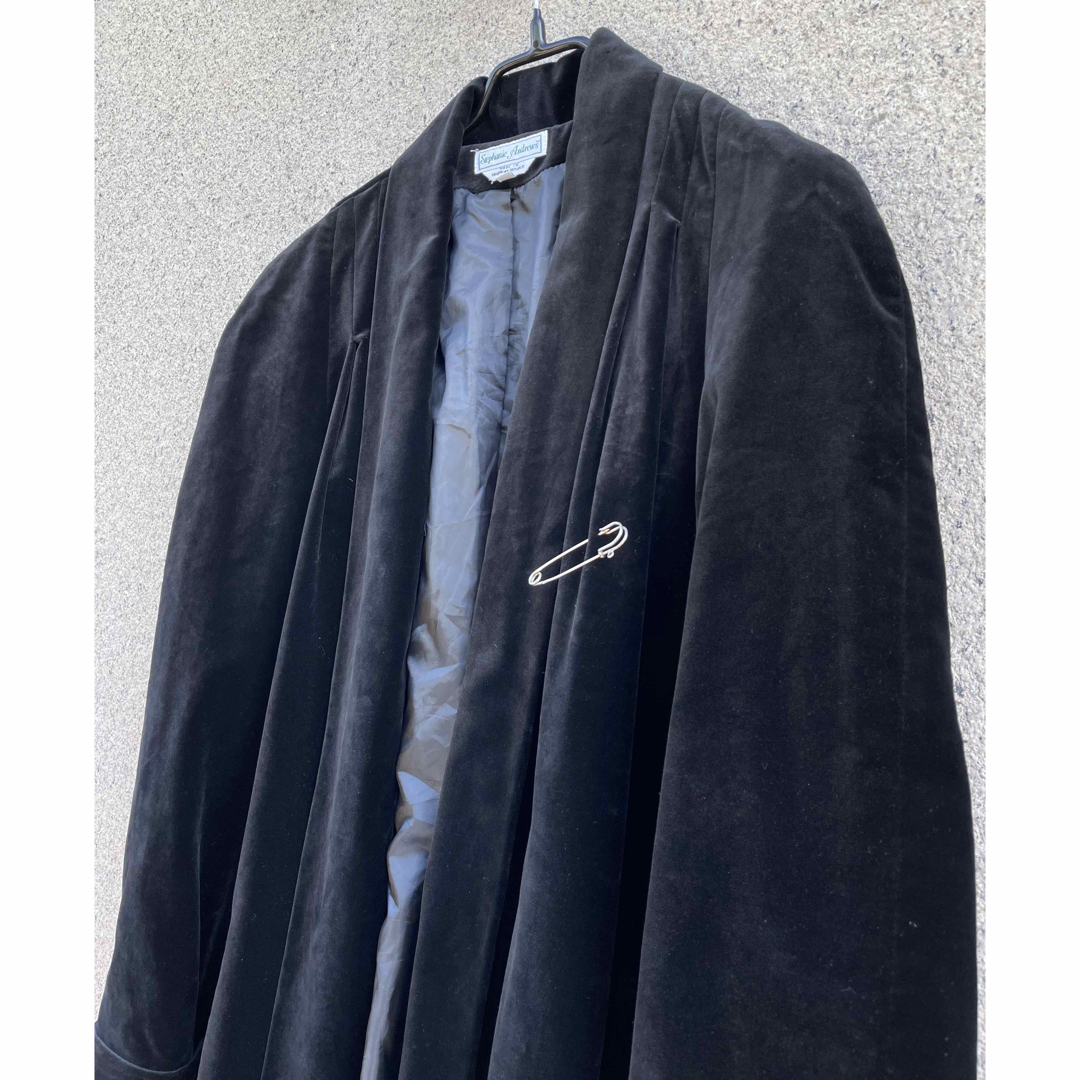 古着【超希少】vintage black velvet overcoat