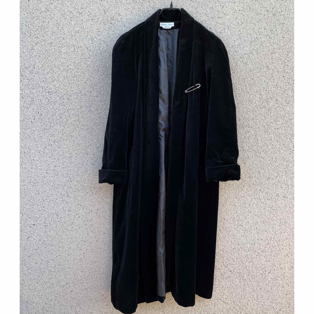 古着【超希少】vintage black velvet overcoat