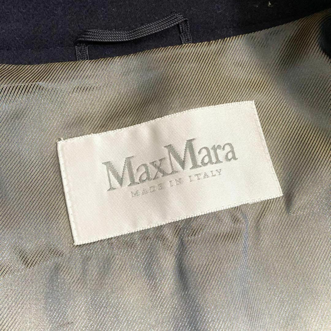 Max Mara(マックスマーラ)の美品 マックスマーラ カシミヤ混 ダブルブレストロングコート 白タグ 40 レディースのジャケット/アウター(ロングコート)の商品写真