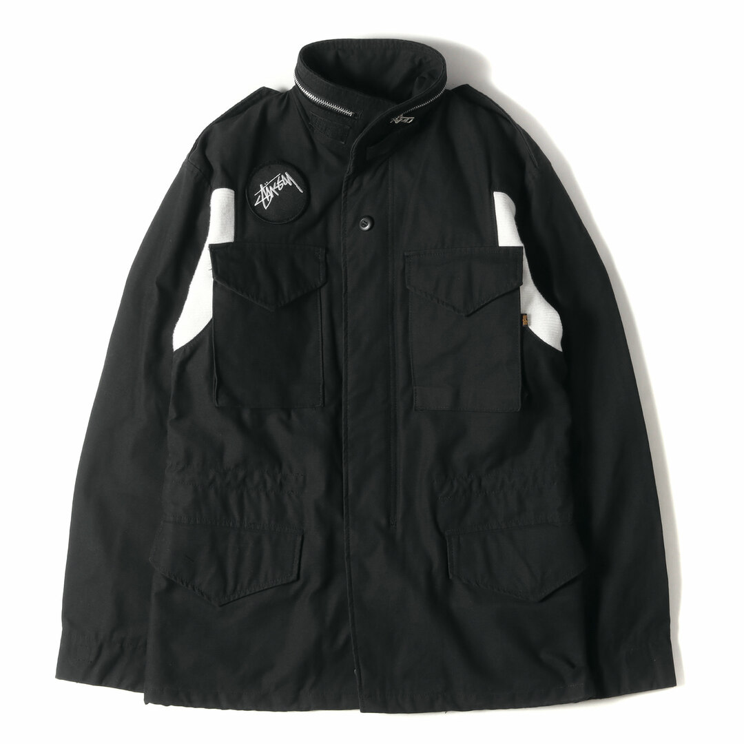 STUSSY(ステューシー)のSTUSSY ステューシー ジャケット サイズ:M 00s ALPHA アルファ 25周年記念 カスタム M-65 フィールドジャケット ブラック 黒 アウター ブルゾン コート コラボ【メンズ】【中古】 メンズのジャケット/アウター(ミリタリージャケット)の商品写真