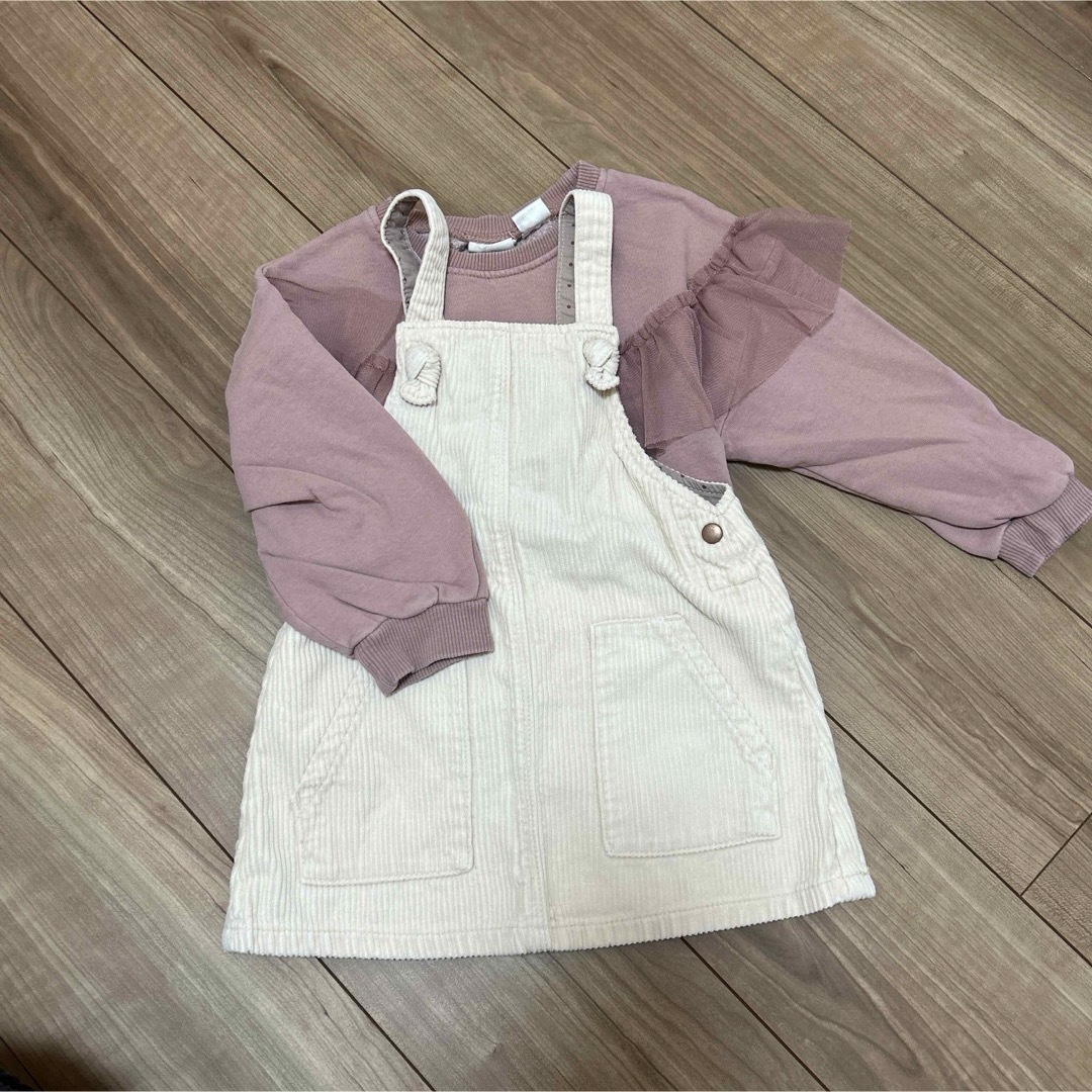 ZARA KIDS(ザラキッズ)のZARA オーバーオール　サロペット　スカート キッズ/ベビー/マタニティのキッズ服女の子用(90cm~)(スカート)の商品写真