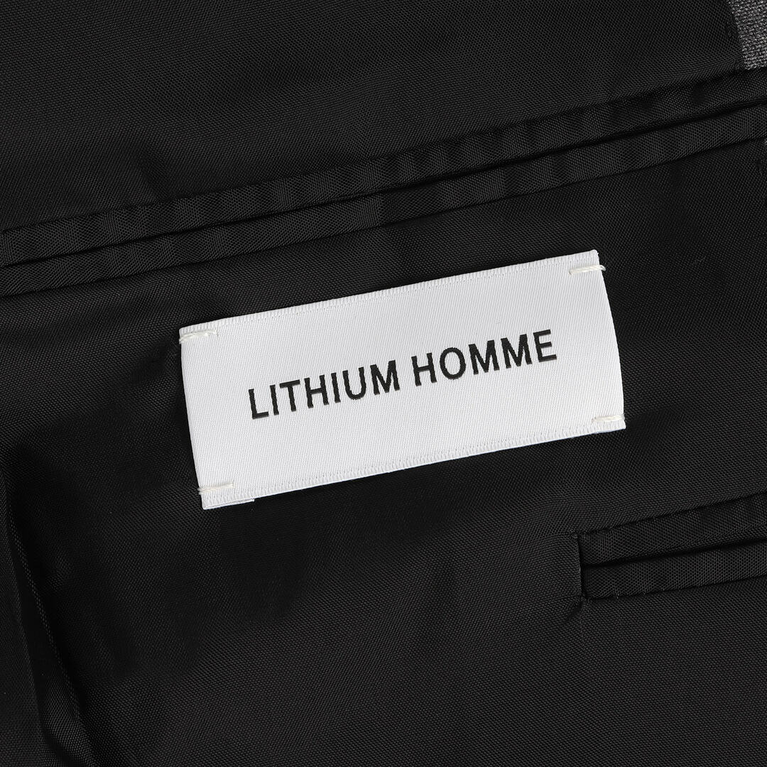 ジャケット/アウター新品 LITHIUM HOMME リチウムオム ジャケット サイズ:50 ピークドラペル モヘアウール 1B テーラード ジャケット MOHAIR WOOL PEAKED SHORT 1B-JKT LH10-1514 グレー 日本製 アウター ブレザー ブルゾン【メンズ】