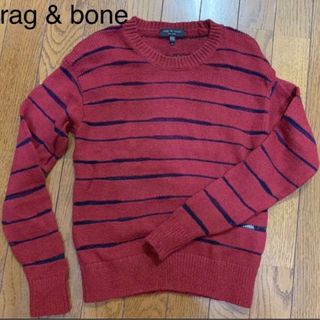 ラグアンドボーン(Rag & Bone)のrag & bone ニット セーター　XXSサイズ　ワインレッド　赤　ボーダー(ニット/セーター)