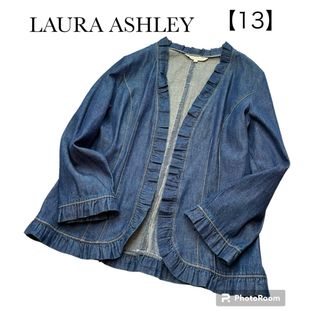 ローラアシュレイ(LAURA ASHLEY)のローラアシュレイ　デニムシャツジャケット　フリル　13号(Gジャン/デニムジャケット)