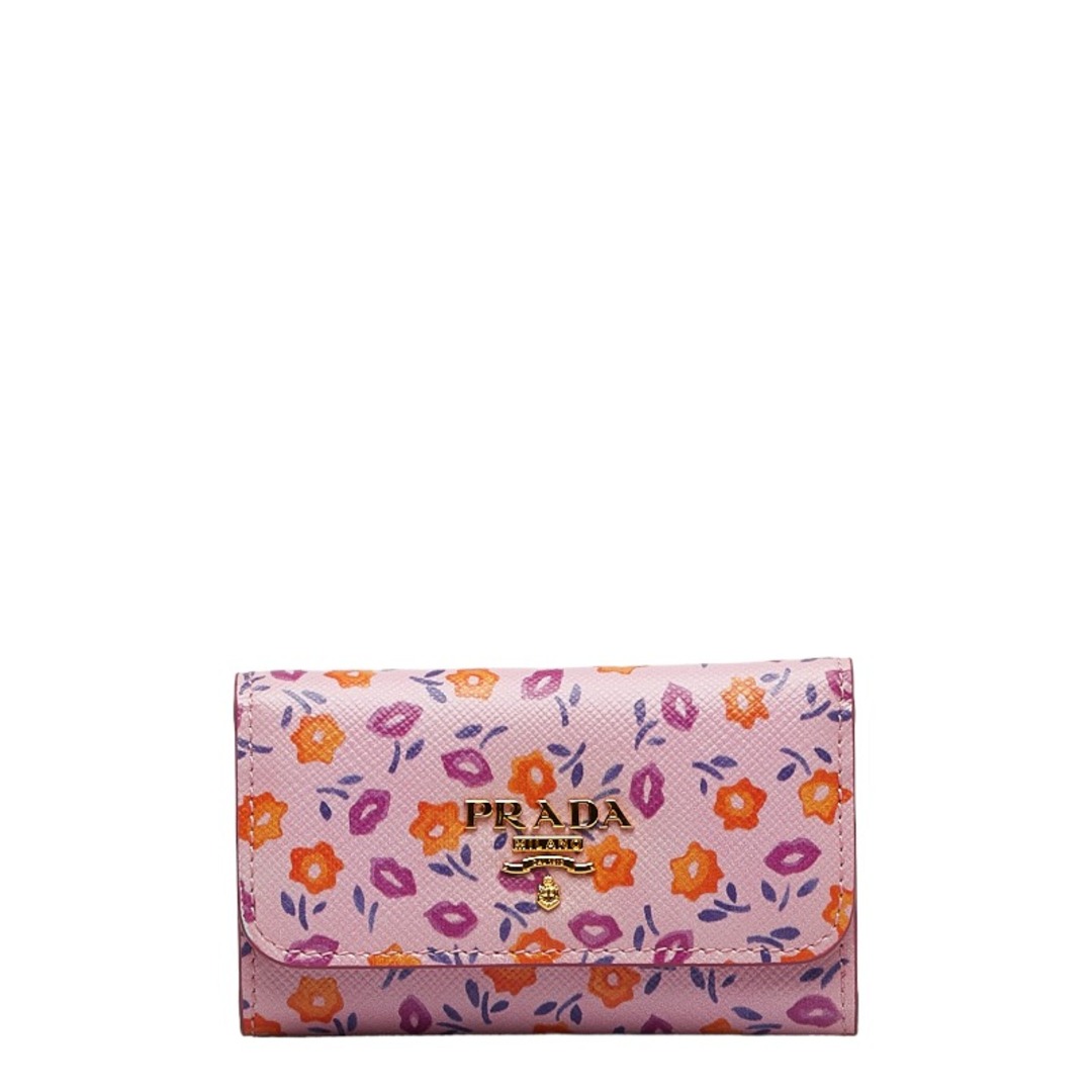 PRADA(プラダ)の美品 プラダ フラワー 花柄 キーケース 1PG222 レザー レディース PRADA 【1-0128640】 レディースのファッション小物(キーケース)の商品写真