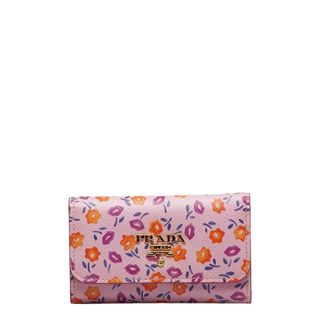 プラダ(PRADA)の美品 プラダ フラワー 花柄 キーケース 1PG222 レザー レディース PRADA 【1-0128640】(キーケース)