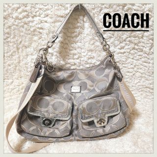 コーチ(COACH)のCOACH☆Poppy ポピーシグネチャー2way ショルダーバッグ(ショルダーバッグ)