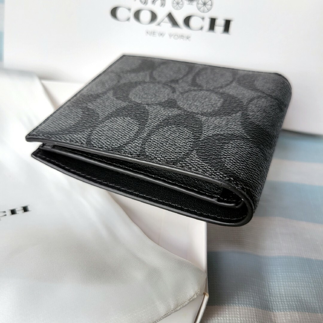 COACH(コーチ)の【残り1点！】COACH コーチ シグネチャー 二つ折り財布 コインケース 定番 メンズのファッション小物(折り財布)の商品写真