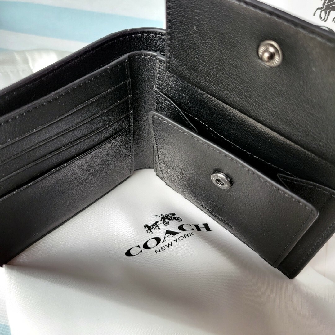 COACH(コーチ)の【残り1点！】COACH コーチ シグネチャー 二つ折り財布 コインケース 定番 メンズのファッション小物(折り財布)の商品写真