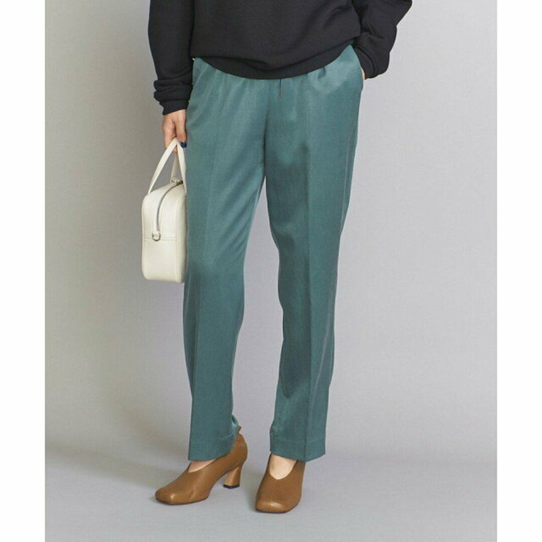 BEAUTY&YOUTH UNITED ARROWS(ビューティアンドユースユナイテッドアローズ)の【DK.GREEN】【S】サテンドロースト パンツ/22FW -ウォッシャブル- レディースのパンツ(その他)の商品写真