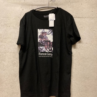 ジーユー(GU)のGU名作映画　Tシャツ　黒(Tシャツ(半袖/袖なし))