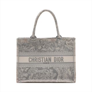 クリスチャンディオール(Christian Dior)のクリスチャンディオール ブックトート ミディアム キャンバス  グレー レ(トートバッグ)