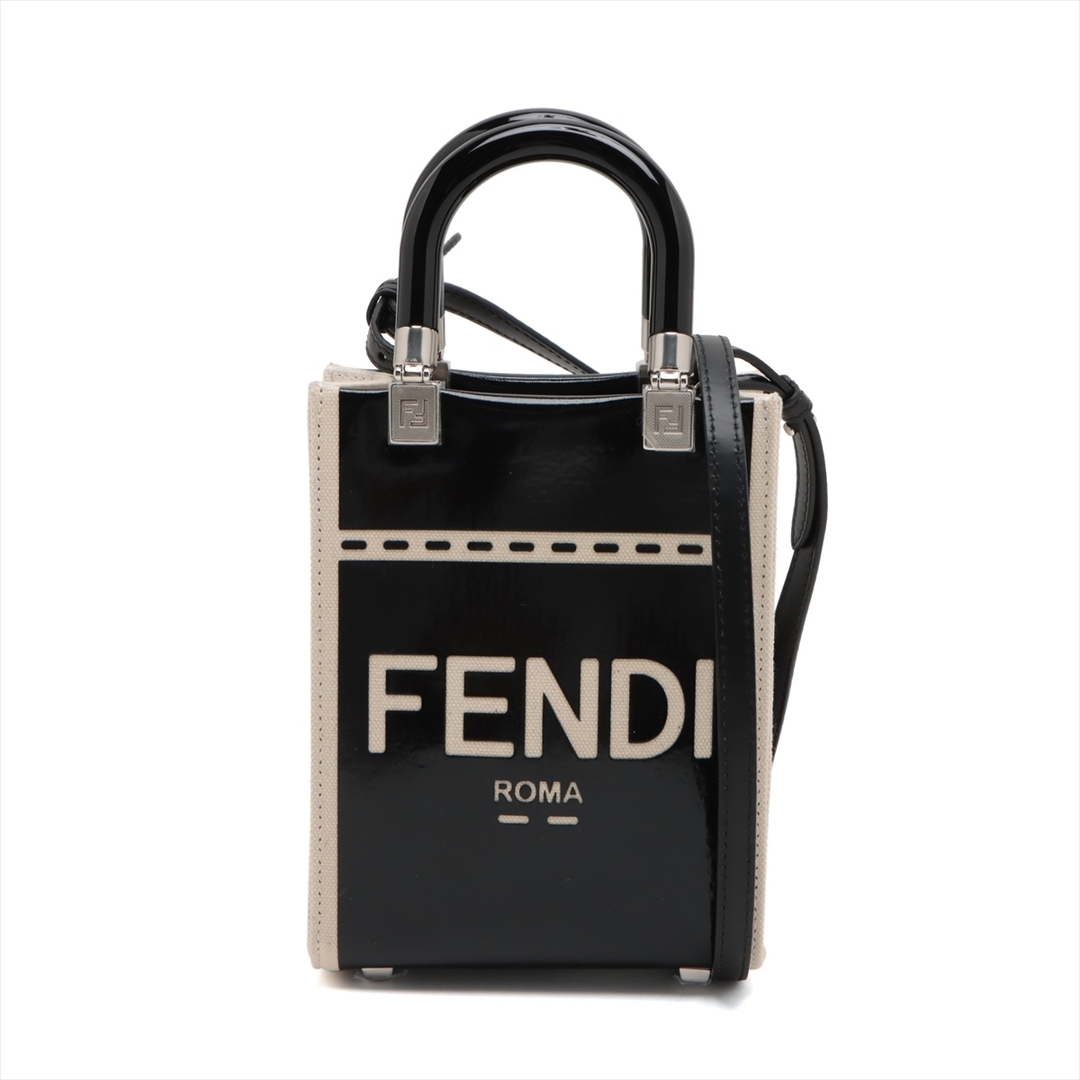 FENDI - フェンディ サンシャイン ショッパースモール キャンバス×パテントレザー