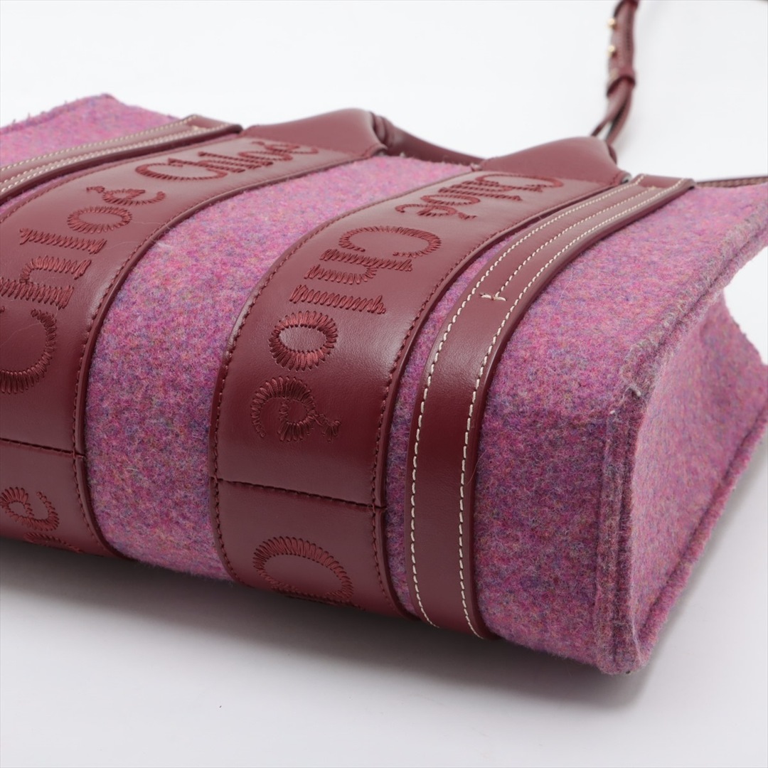 Chloe(クロエ)のクロエ ウッディ スモール フェルト×レザー  パープル レディース ハン レディースのバッグ(ハンドバッグ)の商品写真