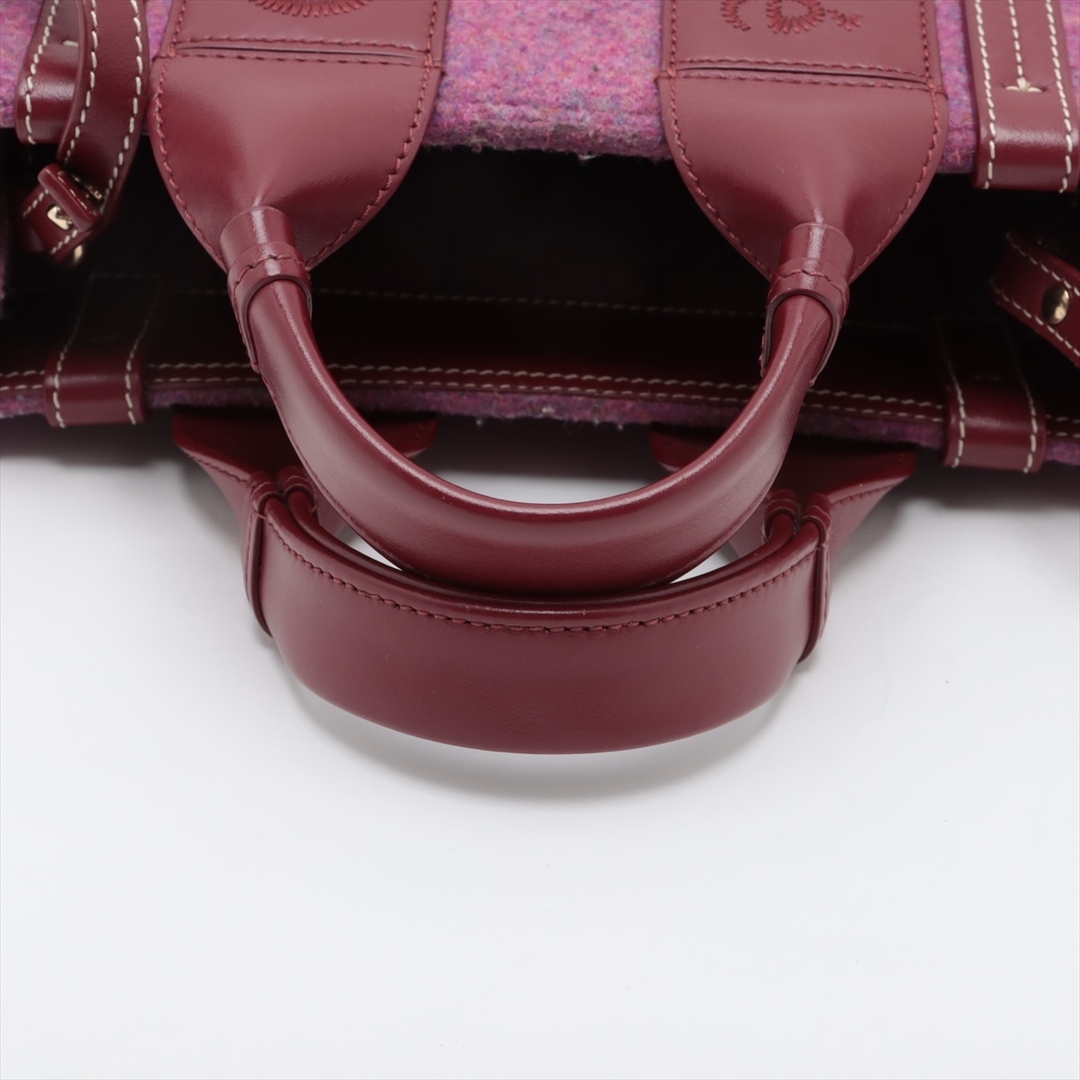Chloe(クロエ)のクロエ ウッディ スモール フェルト×レザー  パープル レディース ハン レディースのバッグ(ハンドバッグ)の商品写真