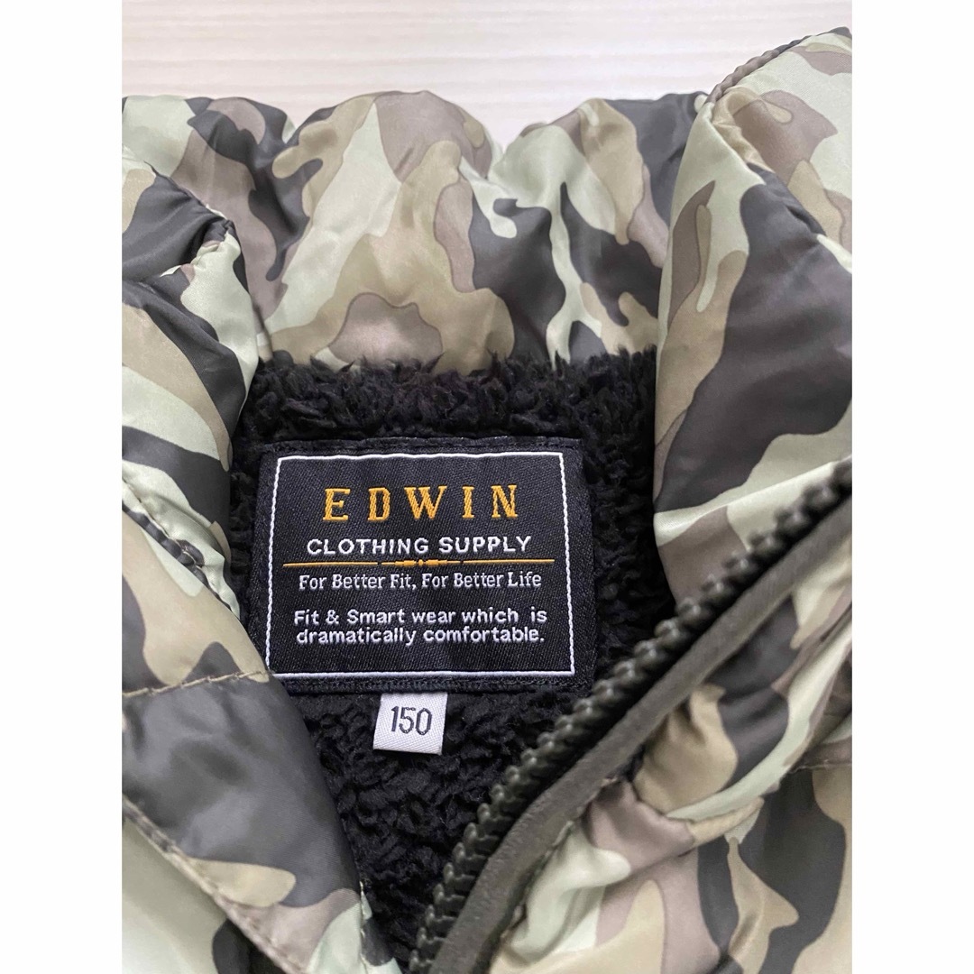 EDWIN(エドウィン)のダウンジャケット　150サイズ　迷彩　EDWIN ボア キッズ/ベビー/マタニティのキッズ服男の子用(90cm~)(ジャケット/上着)の商品写真