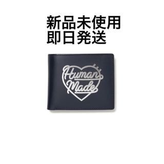 ヒューマンメイド(HUMAN MADE)のHUMAN MADE LEATHER WALLET navy(折り財布)