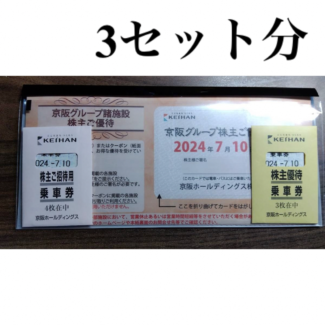 京阪百貨店(ケイハンヒャッカテン)の最新京阪 株主優待 乗車券7枚 株主優待冊子 京阪ホールディングス  3セット チケットの乗車券/交通券(鉄道乗車券)の商品写真