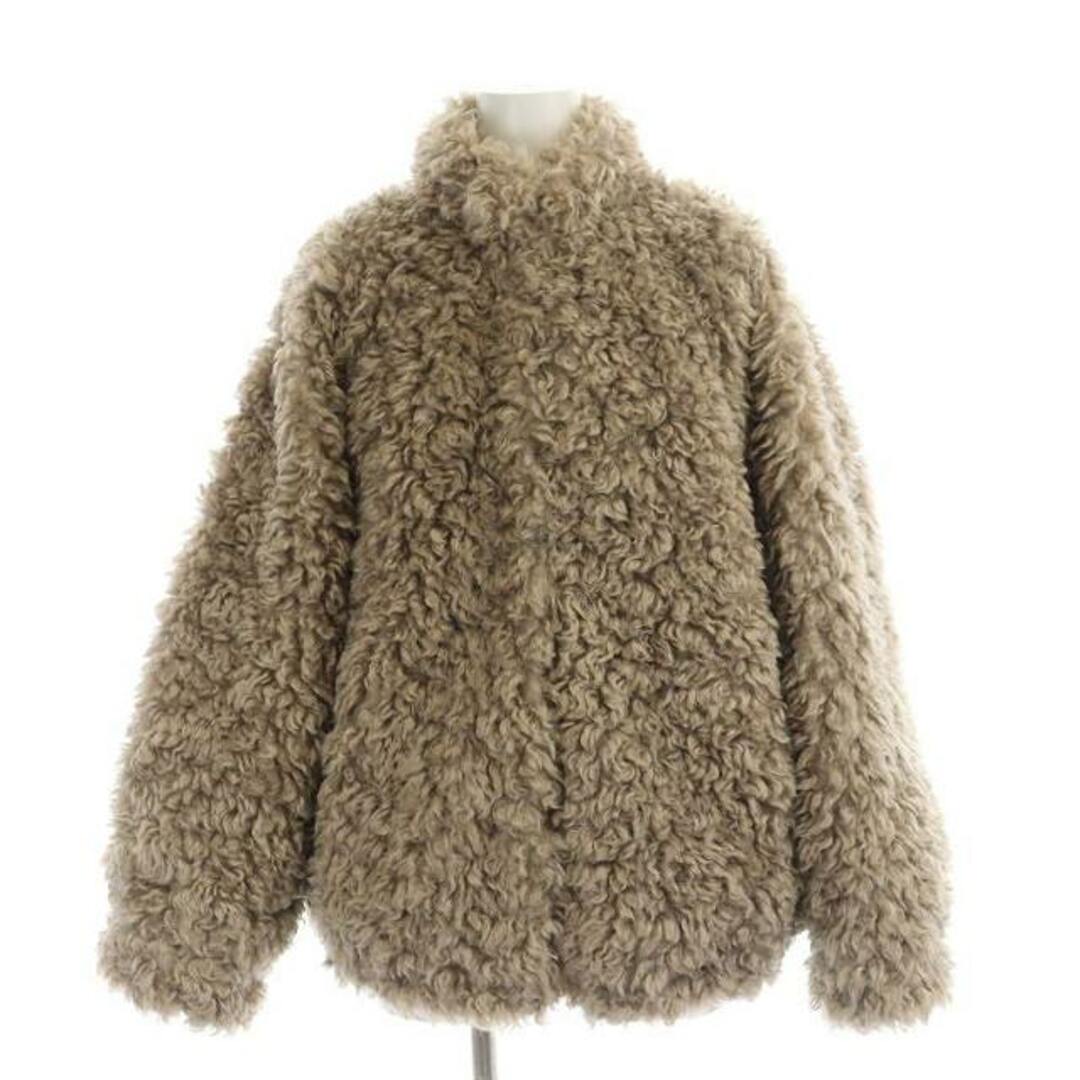 CLANE / クラネ | 2022AW | × MINAMI TANAKA CURL FUR SHORT COAT カールファー ショート コート | 2 | ベージュ | レディースジャケット/アウター