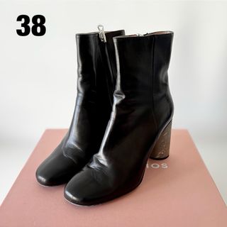 アクネストゥディオズ(Acne Studios)の美品　acne studious Althea レザーブーツ　ブラック　38(ブーツ)