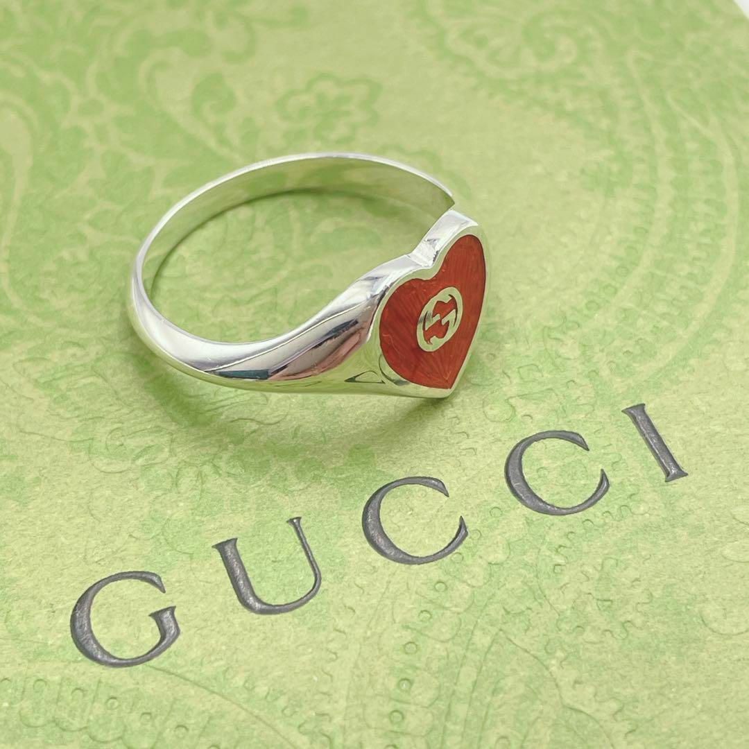 Gucci(グッチ)の✨極美品✨GUCCI インターロッキングG ハート リング シルバー 現行 レディースのアクセサリー(リング(指輪))の商品写真