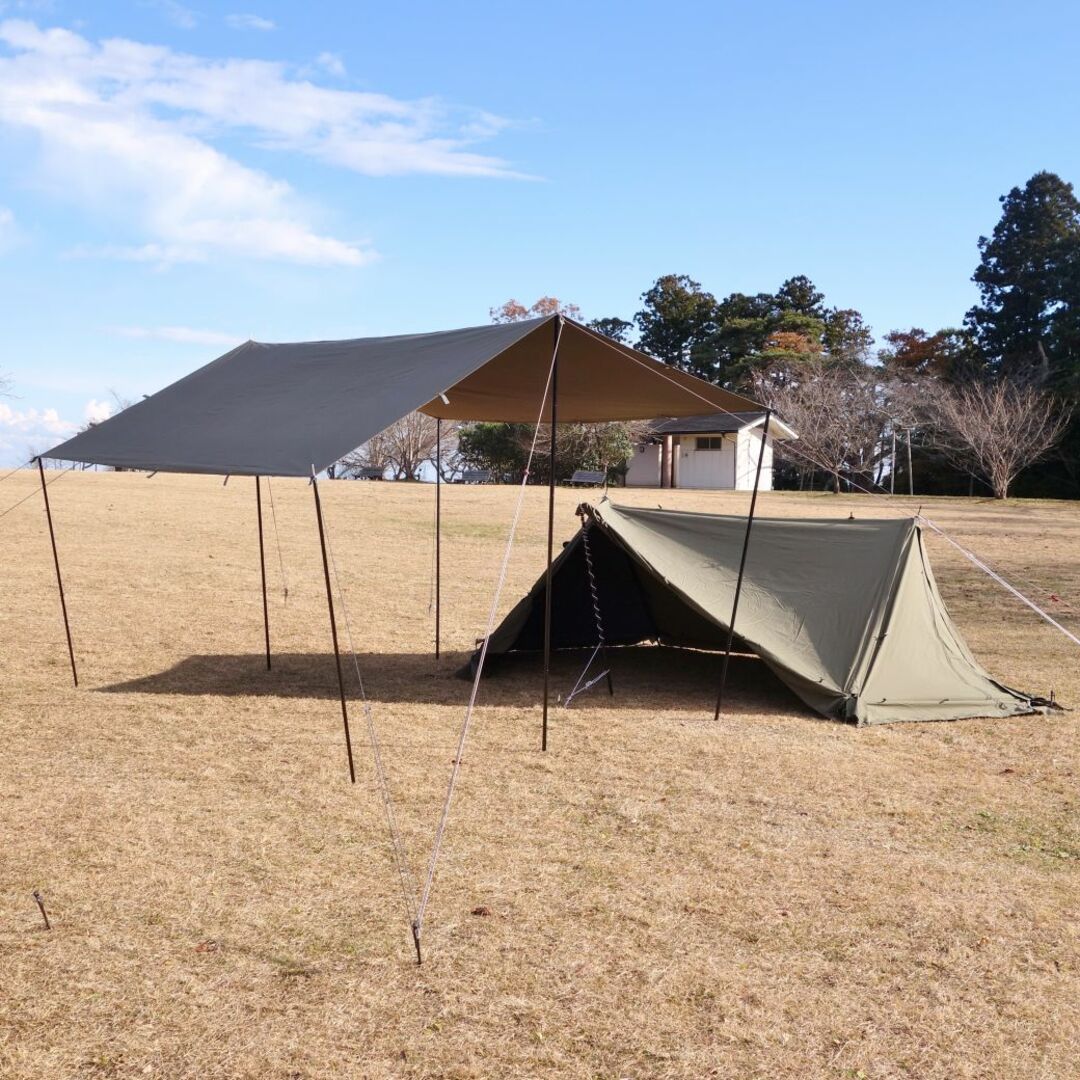 約110cm収容人数美品 バンドック BUNDOK ソロベース セパレートウォール スクエアタープ セット ソロ パップテント 軍幕 キャンプ アウトドア