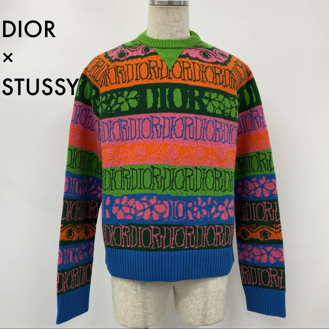 ニット/セーター【DIOR×STUSSY】【20AW×Shawn Stussy Multicolor Wool Jacquard Sweater L マルチカラー 国内正規品】