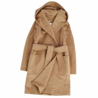 マックスマーラ(Max Mara)の極美品 マックスマーラ Max Mara コート 白タグ ピュアキャメル RIALTO リアルト ラップコート フード付き アウター レディース 38(M相当) ブラウン(その他)