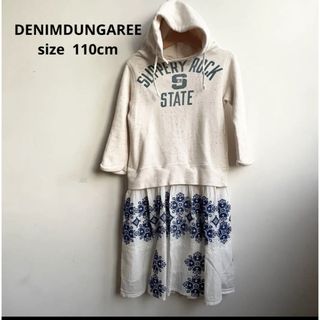 デニムダンガリー(DENIM DUNGAREE)のデニムダンガリー キッズ スウェット ドッキング ワンピース 110(ワンピース)