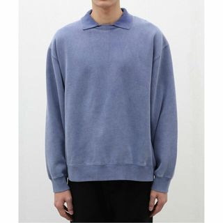 ベーセーストック(B.C STOCK)の【ブルー】collared ピグメントスウェット(スウェット)