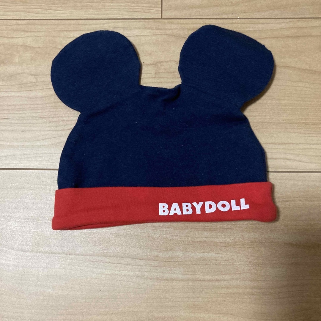 BABYDOLL(ベビードール)の【美品】baby doll ロンパース　80 帽子付き　ベビードール  キッズ/ベビー/マタニティのベビー服(~85cm)(ロンパース)の商品写真