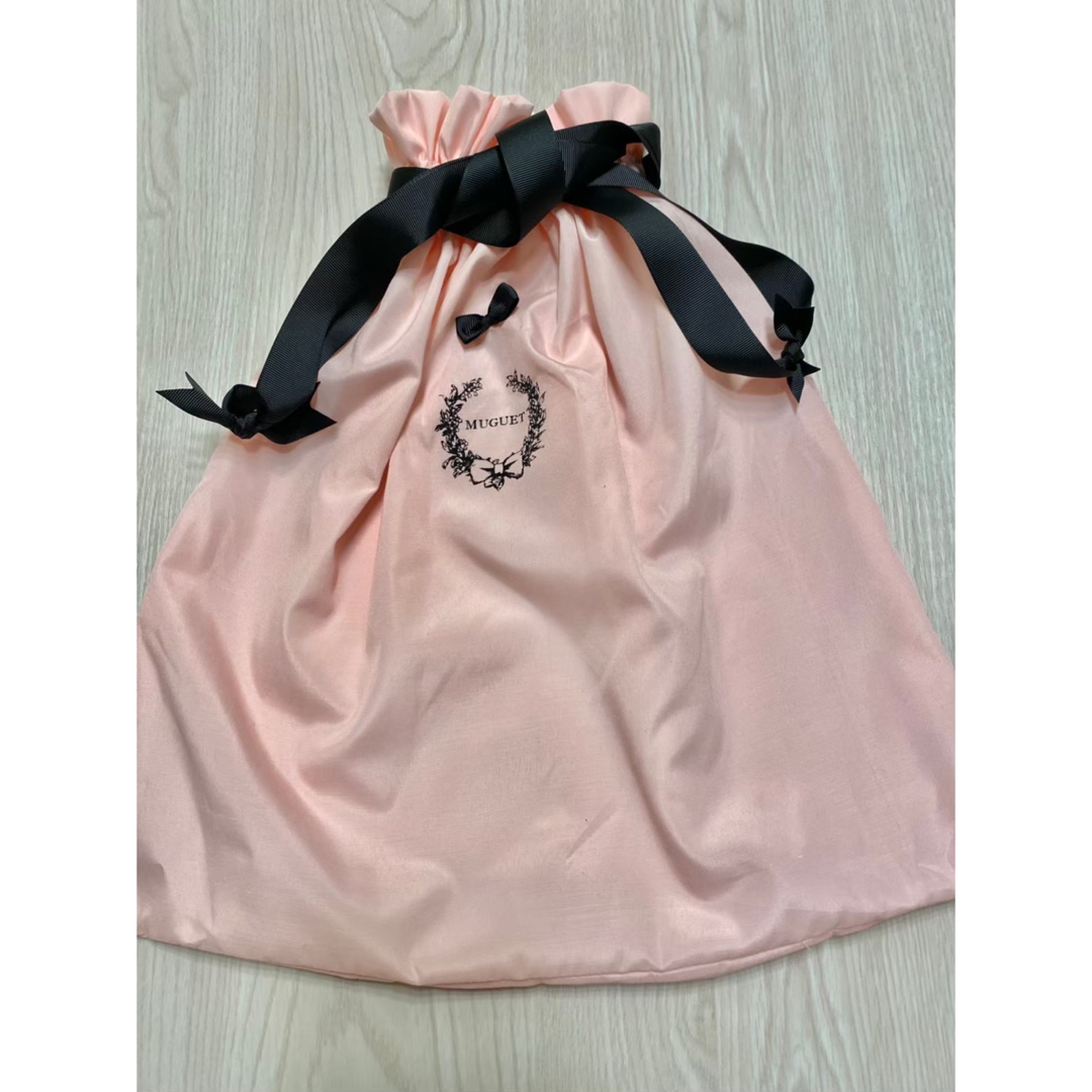 【美品】MUGUET ミュゲ リボントートバッグ保存袋付き PINK レディースのバッグ(トートバッグ)の商品写真